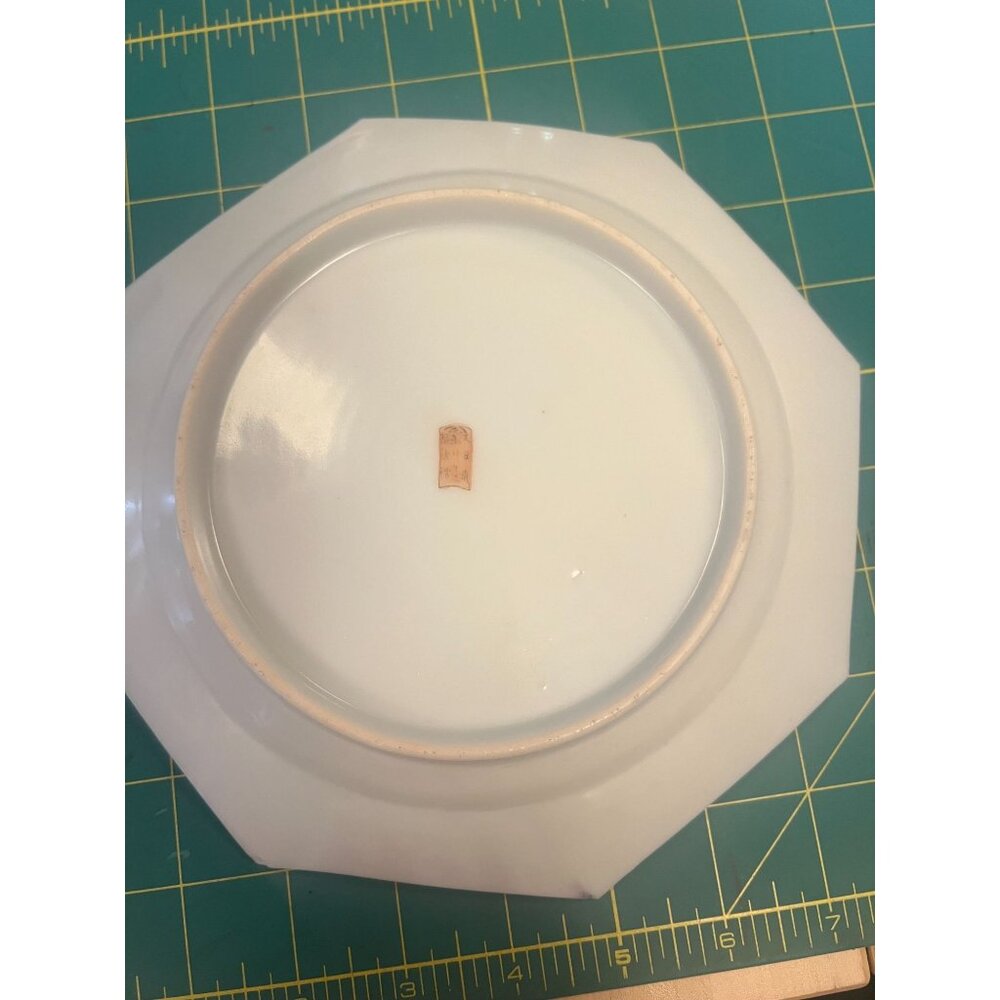 Antique Japanese Satsuma Porcelain Decorative Plate With Scenic Landscape hex - Picture 4 of 6